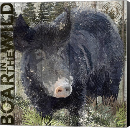 Framed Boar in the Wild Print
