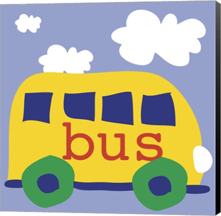 Framed Yellow School Bus Print