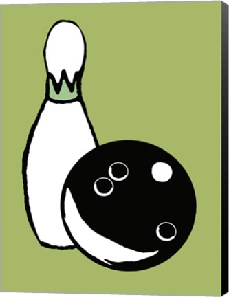Framed Green Bowling Print