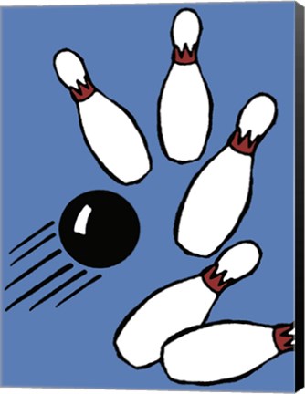Framed Blue Bowling Print