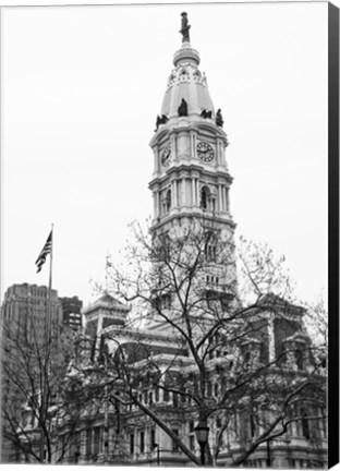 Framed City Hall (Flag) Print