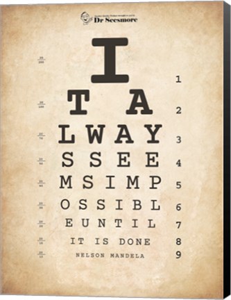 Framed Nelson Mandela Eye Chart II Print