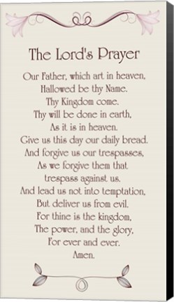 Framed Lord&#39;s Prayer - Floral Print