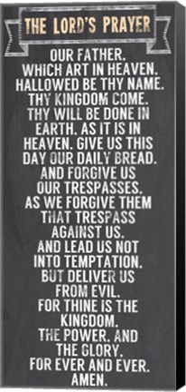 Framed Lord&#39;s Prayer - Chalkboard Style Print