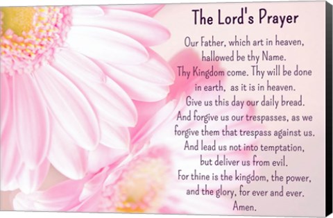 Framed Lord&#39;s Prayer - Floral Print