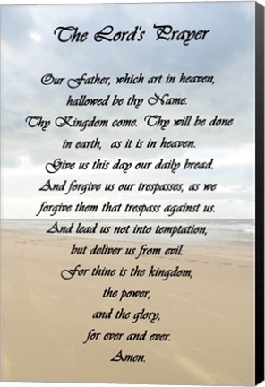 Framed Lord&#39;s Prayer - Beach Print