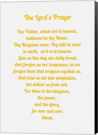 Framed Lord&#39;s Prayer - Gold Print