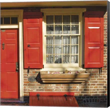 Framed Red Door, Red Shutters Print