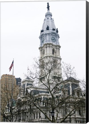 Framed City Hall (flag) (Color) Print