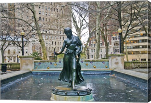 Framed Fountain I (Color) Print