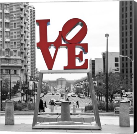Framed LOVE (Black, White, Red) Print