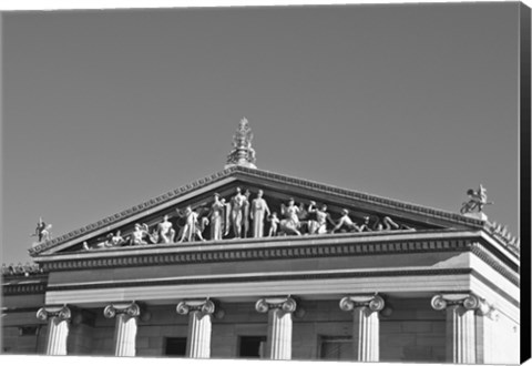 Framed Philadelphia Museum (pediment I) (b/w) Print