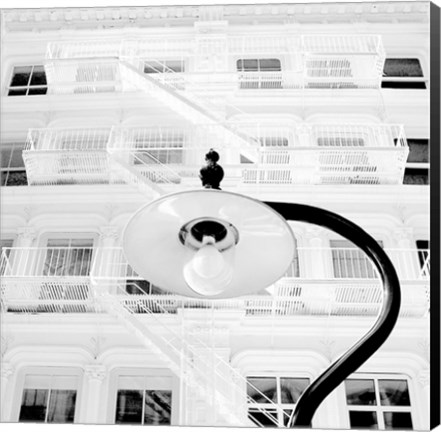 Framed White Facade (B&amp;W) Print