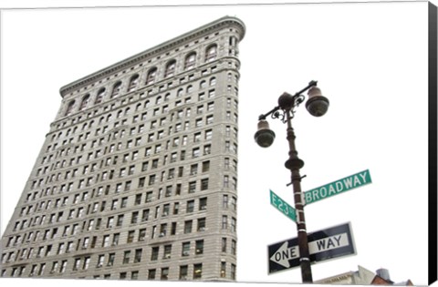 Framed Flatiron Building with Lamp Print