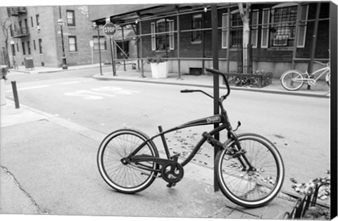 Framed Village Bicycle (b/w) Print