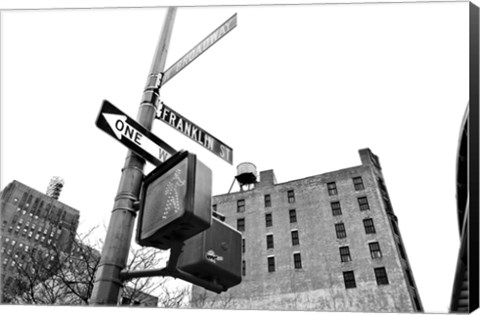 Framed West Broadway and Franklin Street (b/w) Print