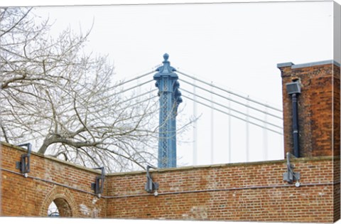 Framed Manhattan Bridge and Brick Wall Print