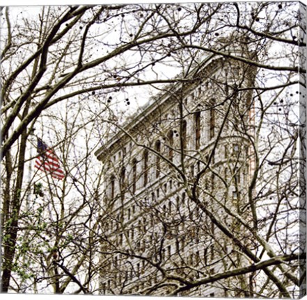 Framed Veiled Flatiron Building (detail) Print