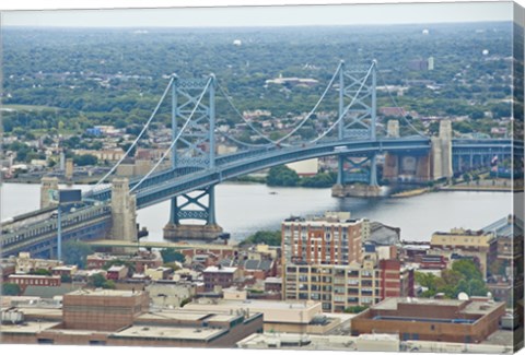 Framed Benjamin Franklin Bridge (aerial) Print
