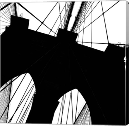 Framed Brooklyn Bridge Silhouette (detail) Print