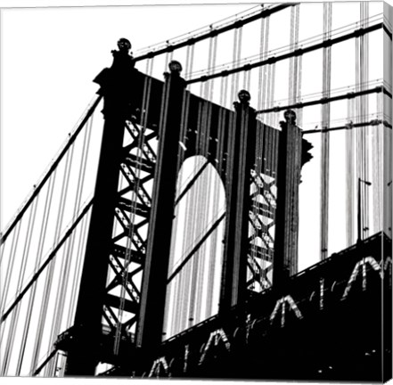 Framed Manhattan Bridge Silhouette (detail) Print