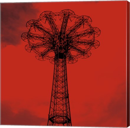 Framed Red Parachute Jump Print