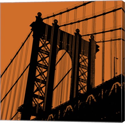 Framed Orange Manhattan Print