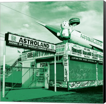 Framed Green Astroland Print