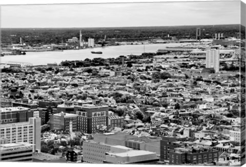 Framed Aerial River (b/w) Print