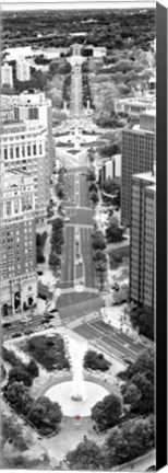 Framed Benjamin Franklin Parkway (aerial) (b/w) Print