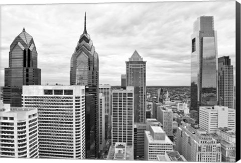 Framed Philly Skyline (b/w) Print