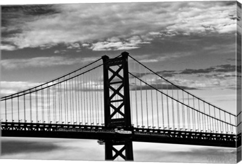 Framed Benjamin Franklin Bridge (b/w) Print