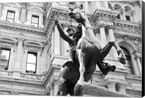 Framed Horse and Rider (b/w) Print