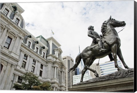 Framed City Hall Sculpture (horse) Print