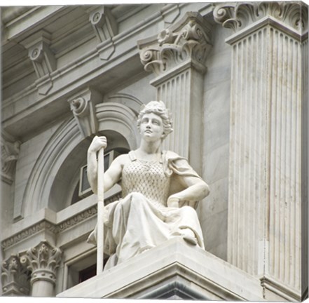 Framed City Hall Sculpture (woman) Print