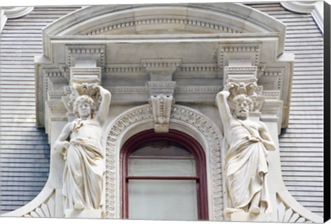 Framed City Hall Sculpture (window) Print