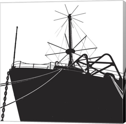 Framed Ship Bow (silhouette) Print