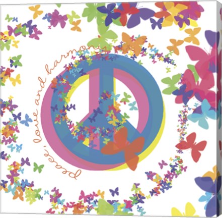 Framed Peace, Love, and Harmony Print