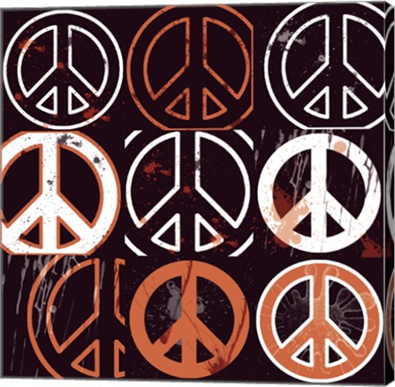 Framed Peace Mantra (Orange) Print