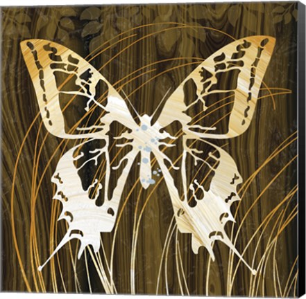 Framed Butterflies &amp; Leaves I Print