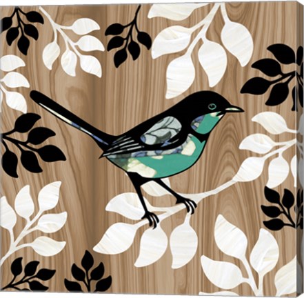 Framed Bird Patchwork II Print