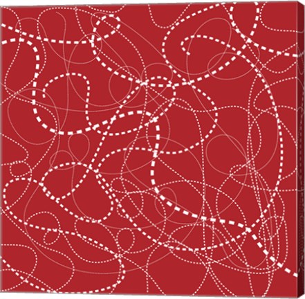 Framed Dashes Red Print