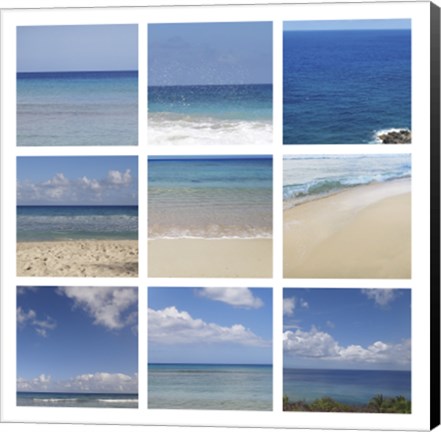 Framed Beach Collage Print