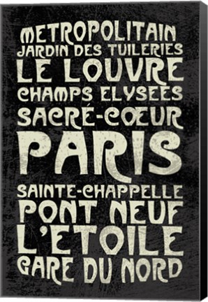Framed Paris Words Print