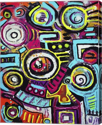 Framed Boom Box Fiesta Print