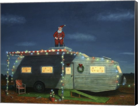 Framed Trailer House Christmas Print