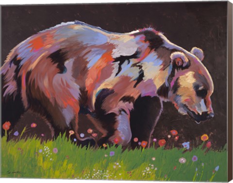 Framed Copper Bear Print