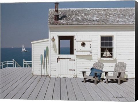 Framed Dock House Print