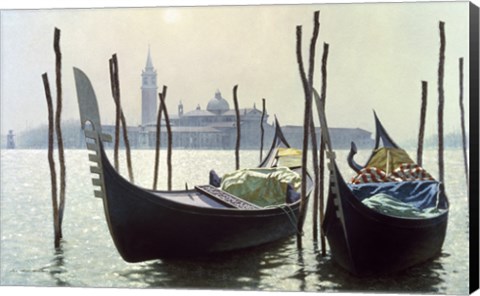 Framed Gondolas, Venice Print