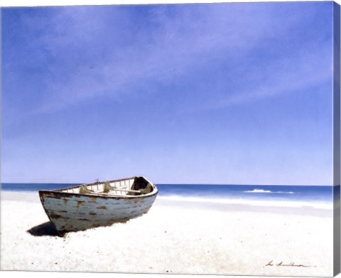 Framed Beached Boat 3 Print